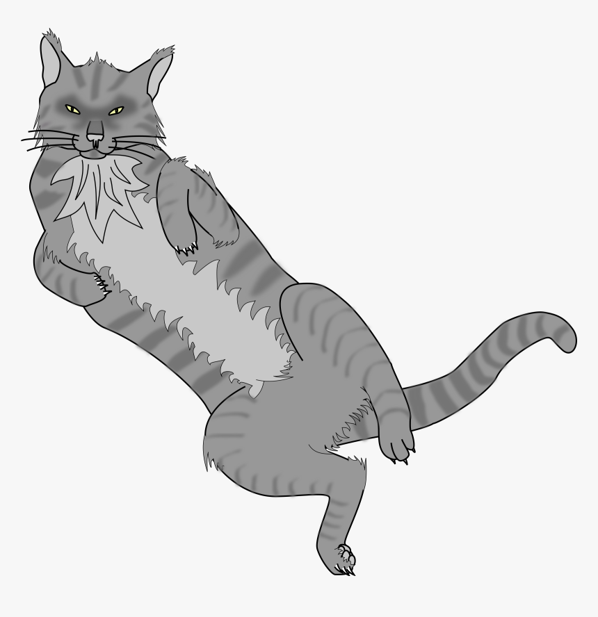 Transparent White Cat Png - Cat On Back Clipart, Png Download