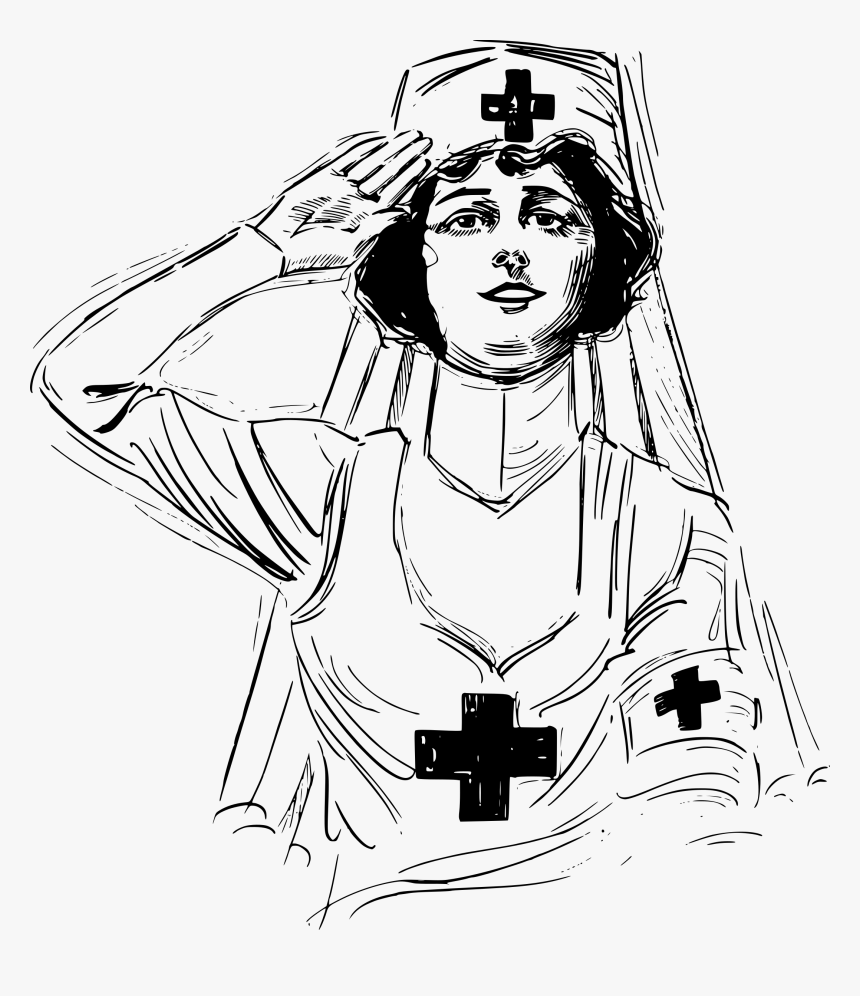 Nurse At War Clip Arts - Women In Ww1 Drawing, HD Png Download