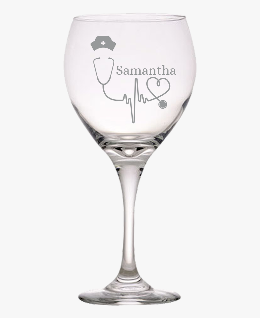Personalized Nurse Hat Stethoscope Red Wine Glass - Wine Glass, HD Png Download