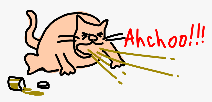 Sneezing Cat Clip Arts - Sneezing Clipart Gif, HD Png Download