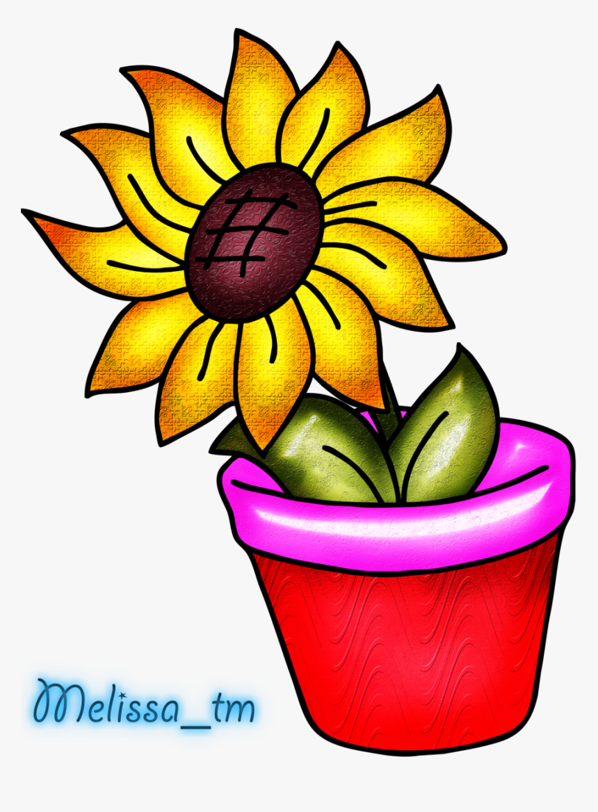 Vase Clipart Flower Vase With Sunflower Clipart, HD Png Download