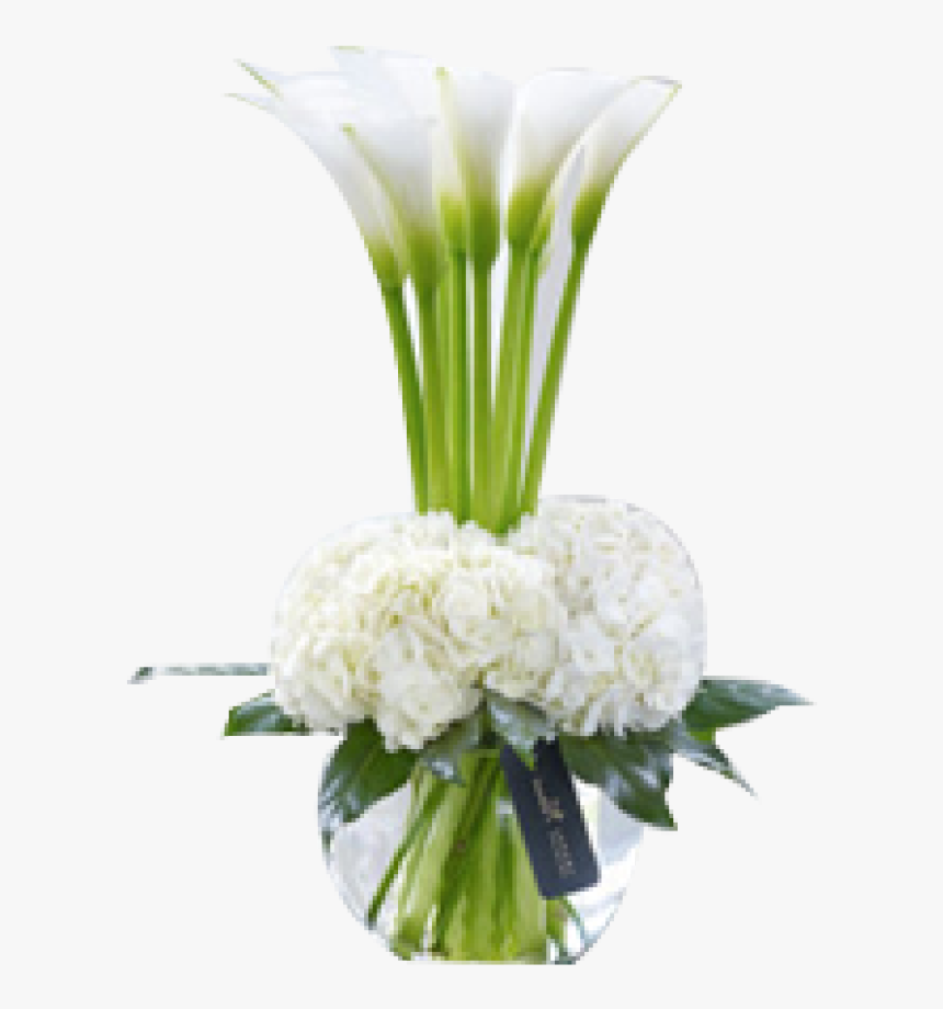 Lily Transparent Vase Png White Calla Lily Arrangements - Calla Lily And Hydrangea, Png Download