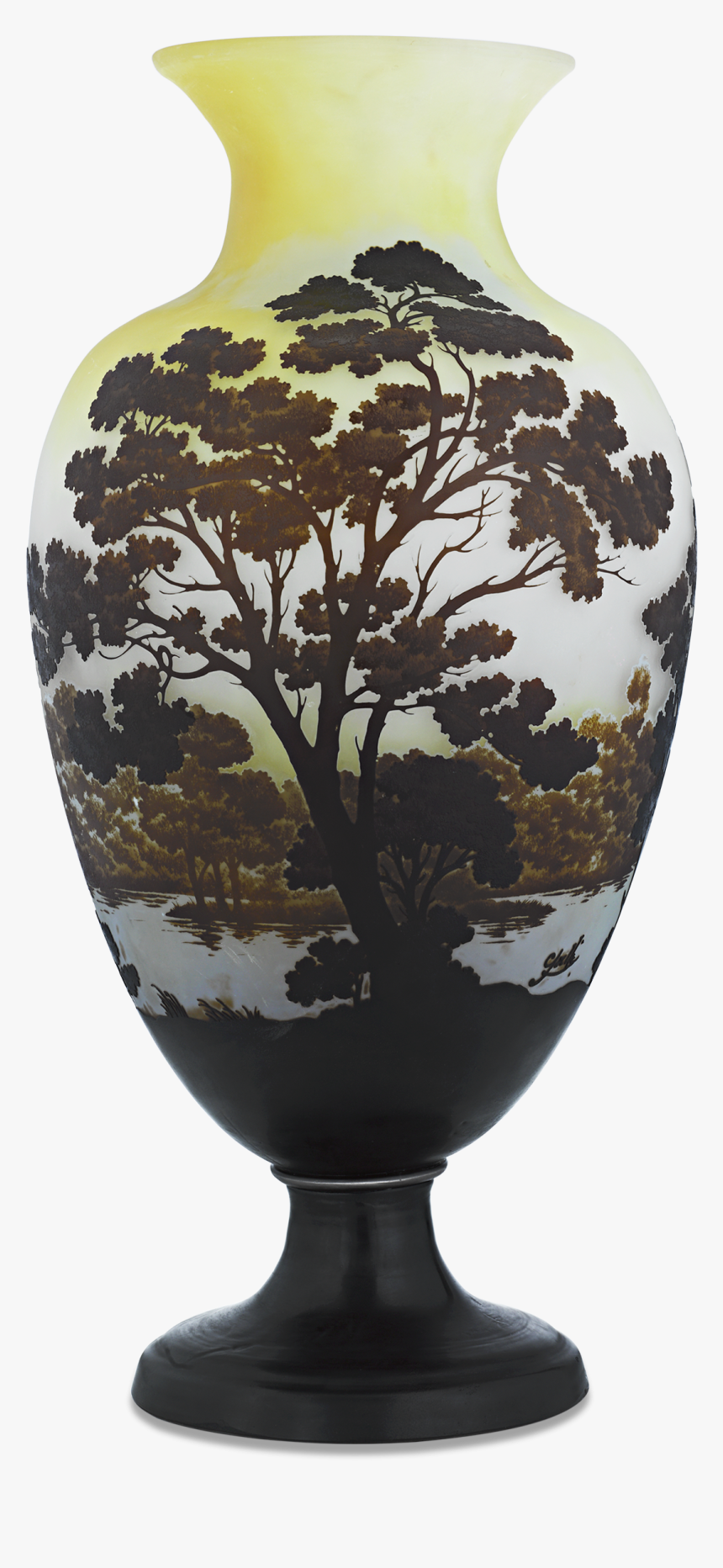 Art Nouveau Cameo Glass Vase By Gallé - Cameo Glass, HD Png Download