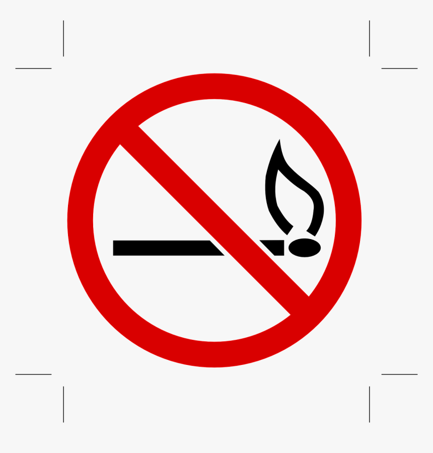 No Fire, Flames, Prohibited, Not Allowed, Forbidden - No Smoking Sign Black, HD Png Download