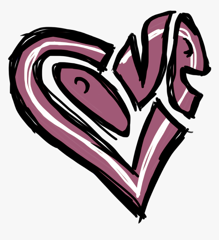 Valentine S Day Clip Art - Love Graffiti Heart Drawing, HD Png Download