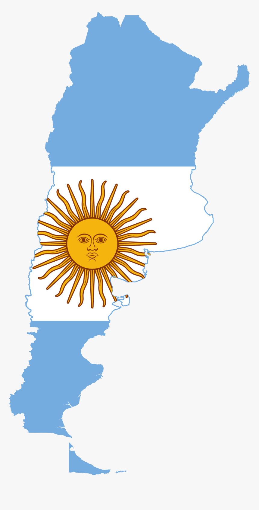Flag Map Of Argentina, HD Png Download