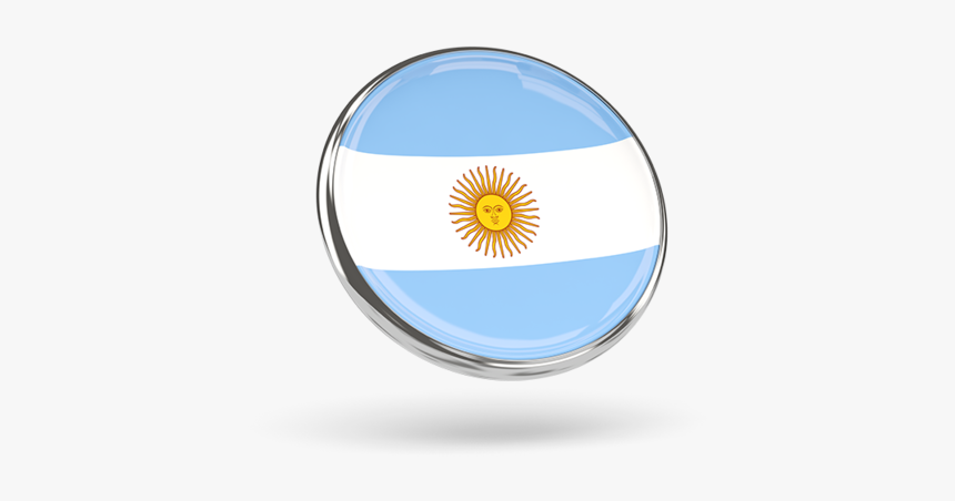 Round Icon With Metal Frame - Argentina Round Flag Png, Transparent Png