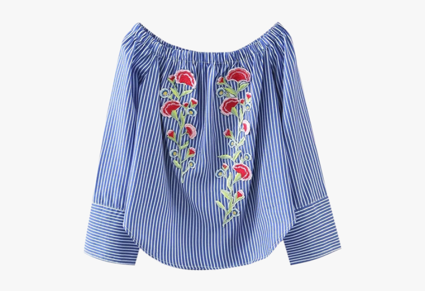 Stripe Blouse Off The Shoulder, HD Png Download