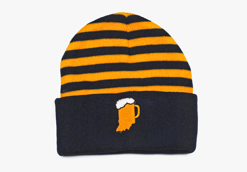 Drink Navy & Gold Stripe Beanie 
 Data-large Image - Anna Bauer Konstnär, HD Png Download