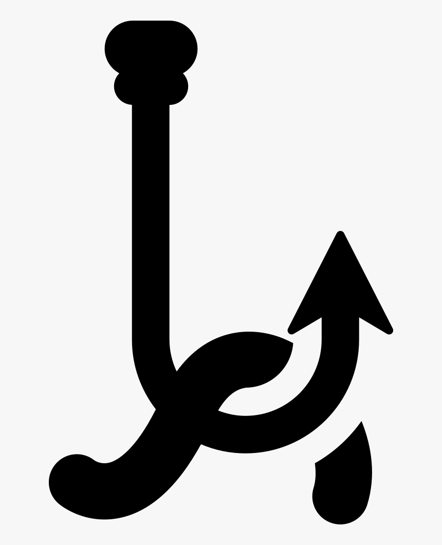Worm Fish Hook Clip Art - Worm On Hook Icon, HD Png Download