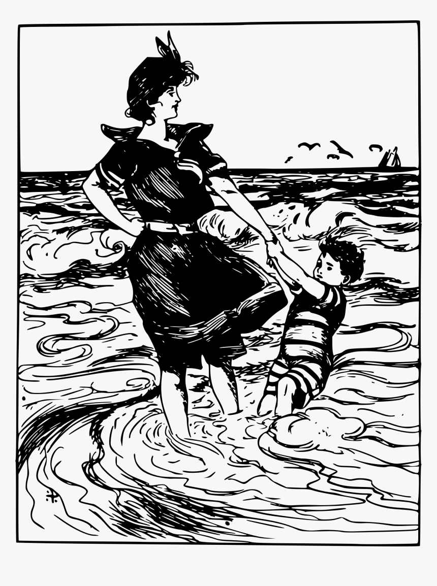 Beach Mum Clip Arts - Tide Clipart Black And White, HD Png Download