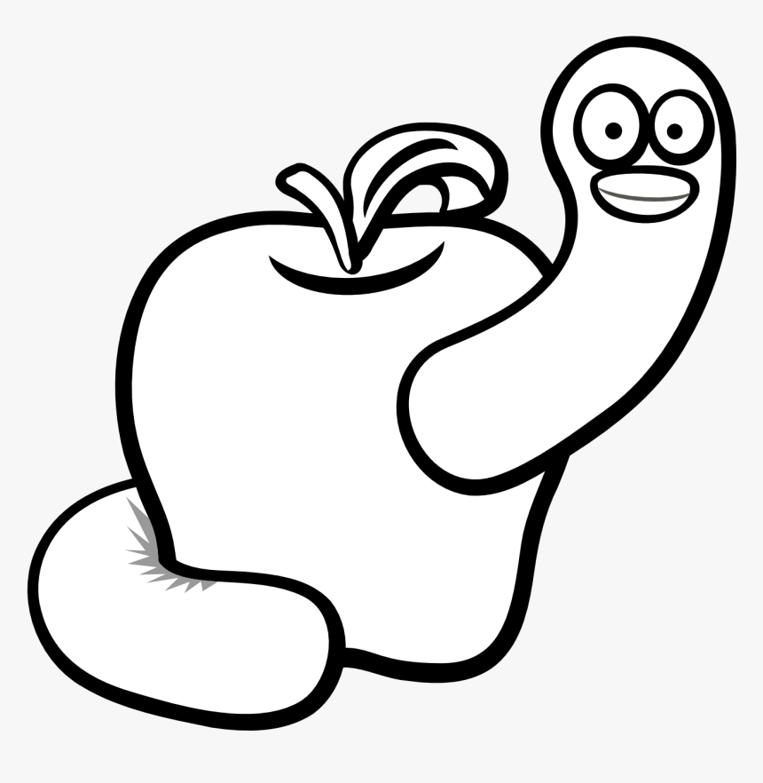 Apple Black And White - Black And White Colouring, HD Png Download