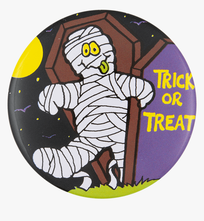 Trick Or Treat Mummy Event Button Museum - Cartoon, HD Png Download