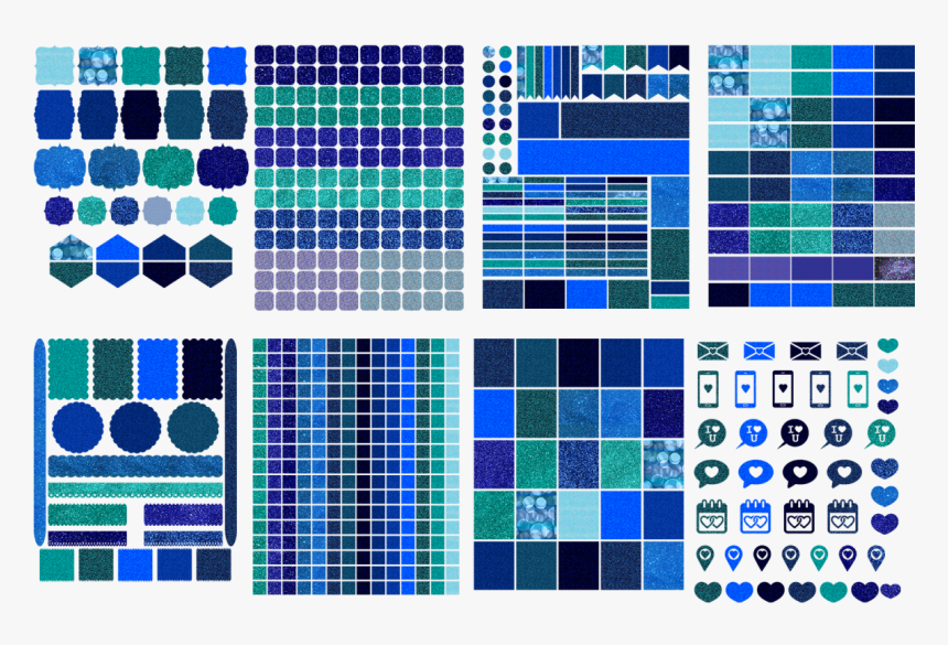 Glitter Blue Stickers - Circle, HD Png Download