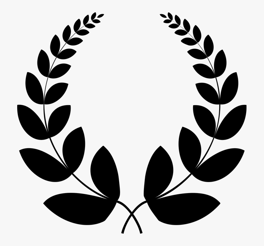 Black, Conquest, Laurel, Silhouette, Triumph, Victory - Transparent Background Gold Laurel Wreath, HD Png Download