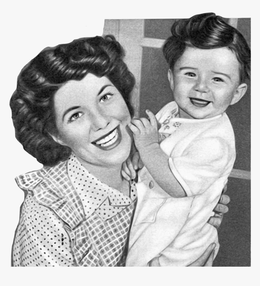 Vintage Mother And Son - Vintage Children Png, Transparent Png