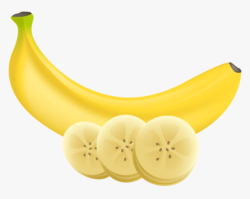 Banana And Slices Transparent Png Clip Art Image - Transparent Banana Slice Png, Png Download