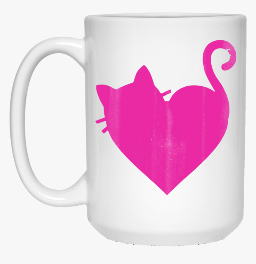 Cute Heart Cat 15 Oz - Dog Mugs, HD Png Download