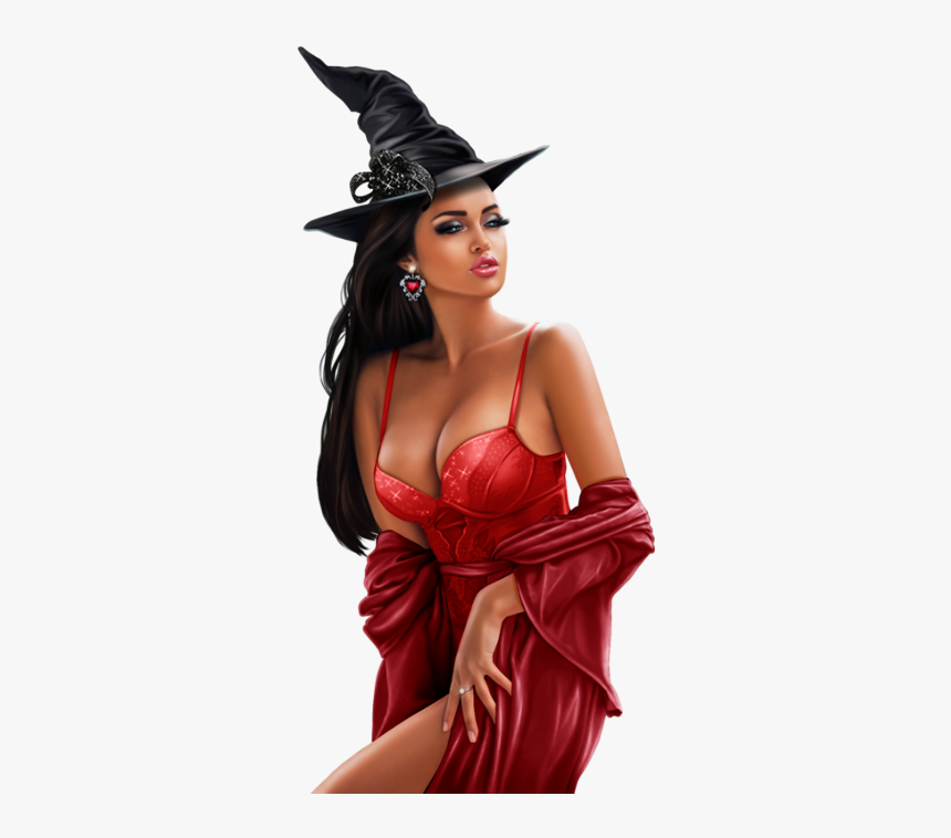 #halloween #hot #witch #reddress #sexy - Sexy Hot Witch Halloween, HD Png Download
