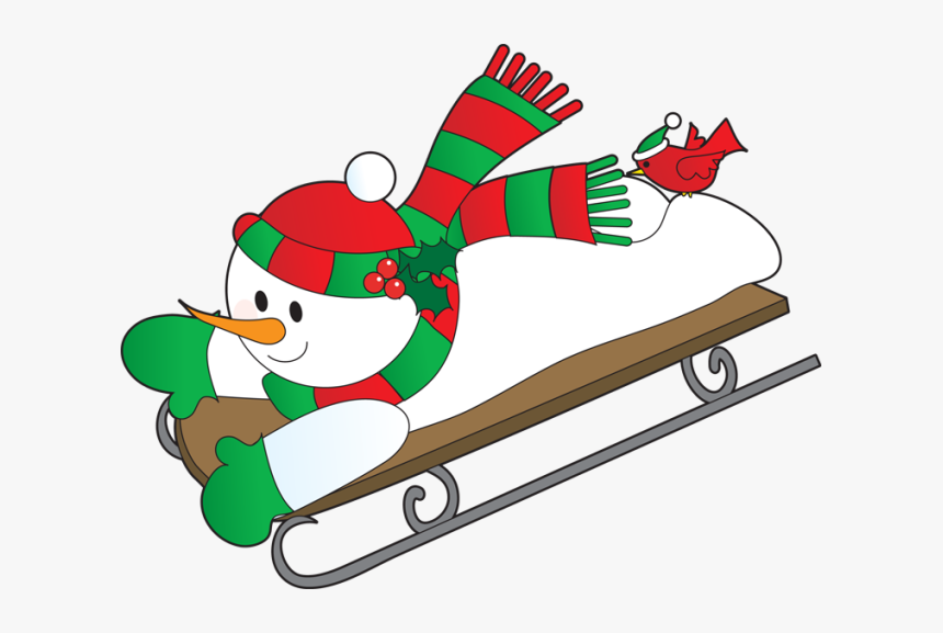 Snowman Clipart Craft - Snowman On A Sled, HD Png Download