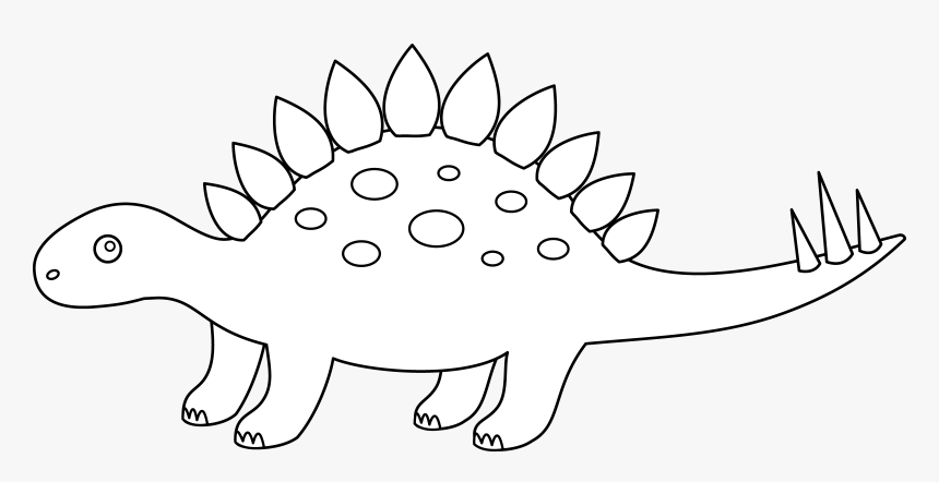 Dinosaur Clipart Outline - Outline Stegosaurus Clipart, HD Png Download