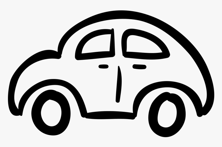 Clip Art Rounded Outlined Vehicle From - Car Icon Hand Drawn, HD Png Download