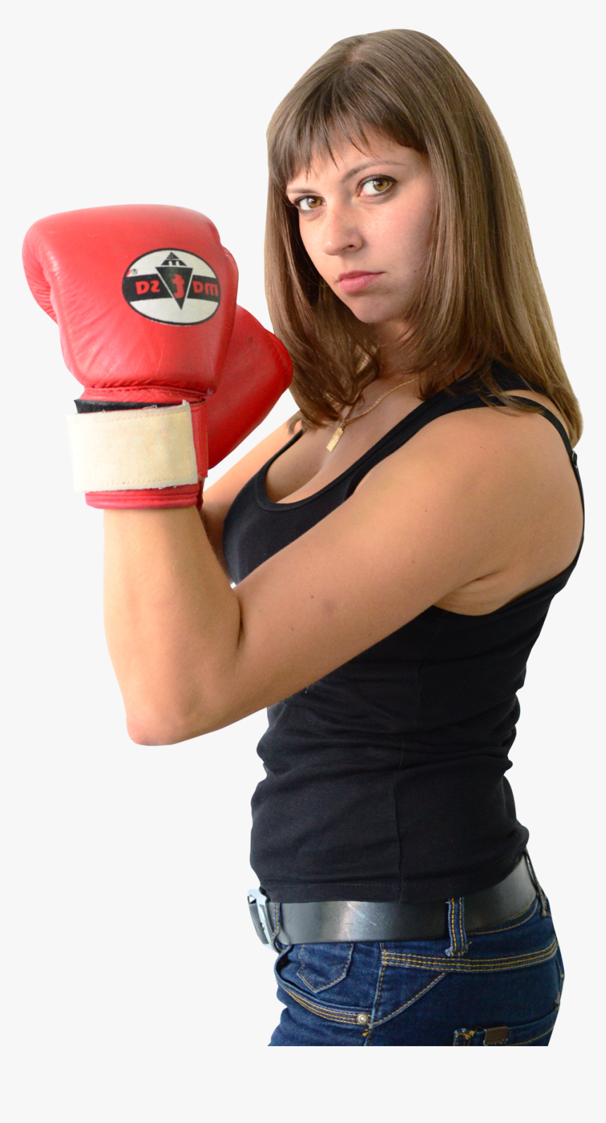 Woman Wearing Boxing Gloves Png Image - Women's Boxing Gloves Png, Transparent Png