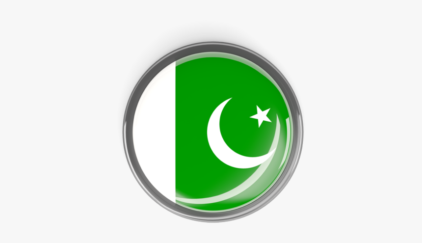 Metal Framed Round Button - Flag Of Pakistan, HD Png Download