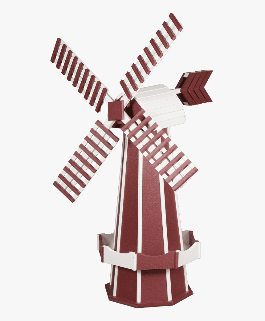 Red Poly Garden Windmill - Windmill, HD Png Download