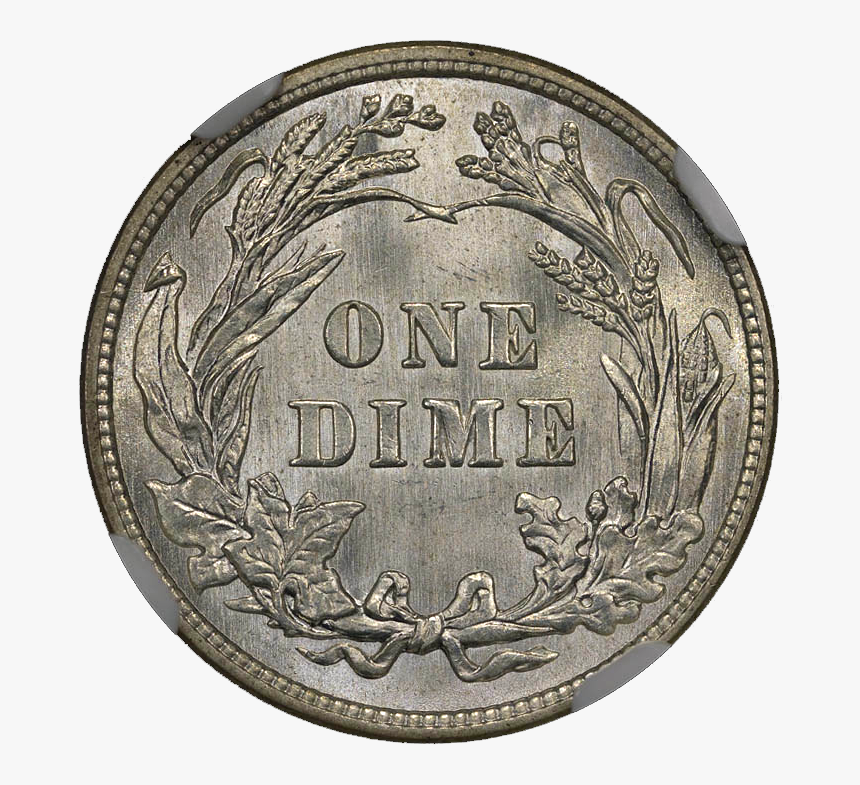 1914 Barber Dime Ngc Ms64plus Reverse - One Dime 1894 S, HD Png Download