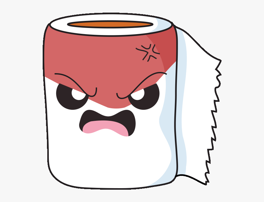 Toilet Paper- Angry Toilet Paper Reaction Funny Expression - Angry Toilet Paper, HD Png Download