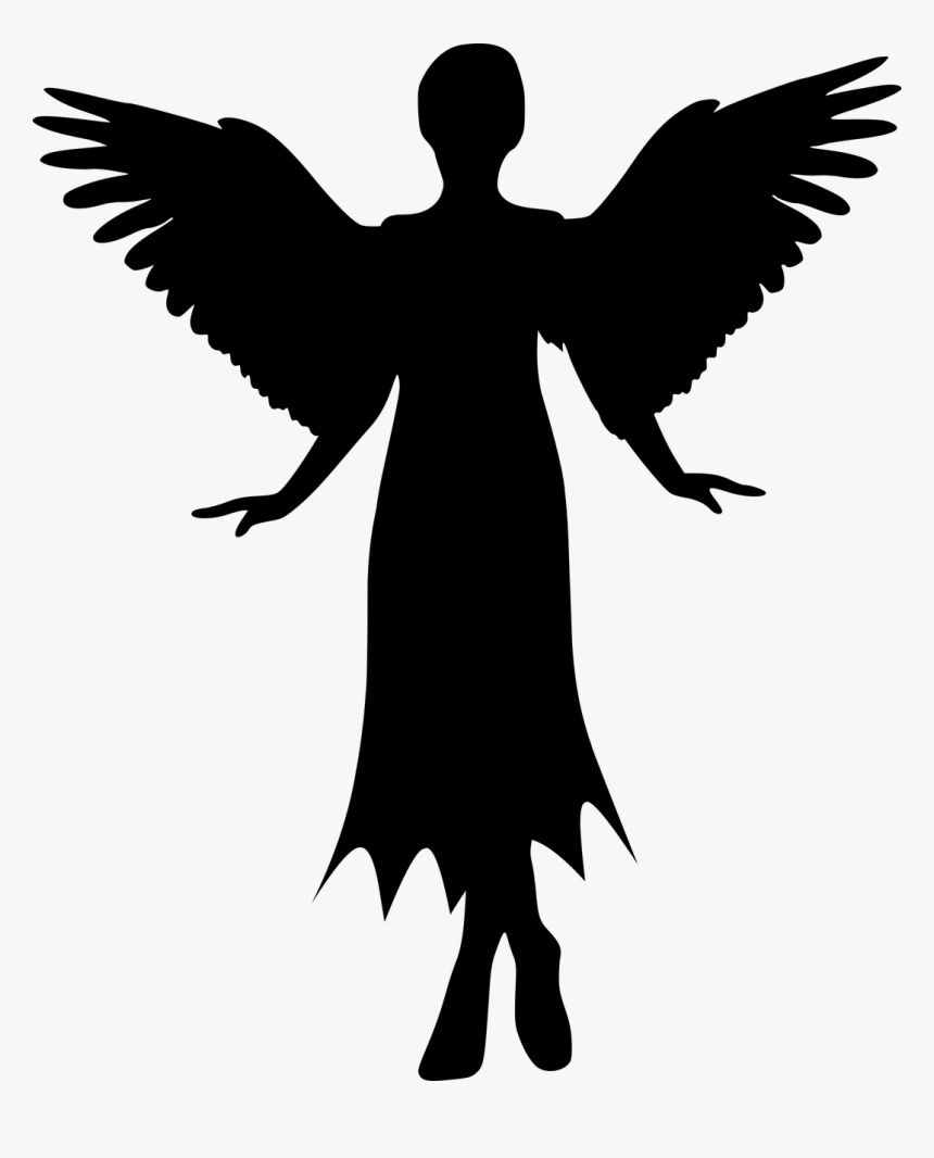 Angel Png White - Angel Silhouette Png, Transparent Png