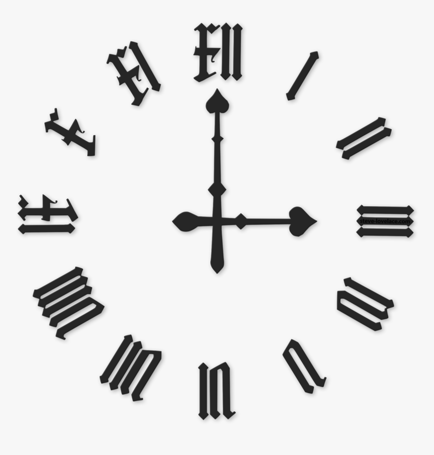 Roman Numeral Clock Png Pic - Roman Numerals Clock Dial, Transparent Png