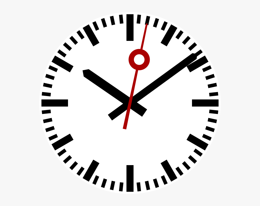 Swiss Railway Clock - Transparent Background Clock Png, Png Download
