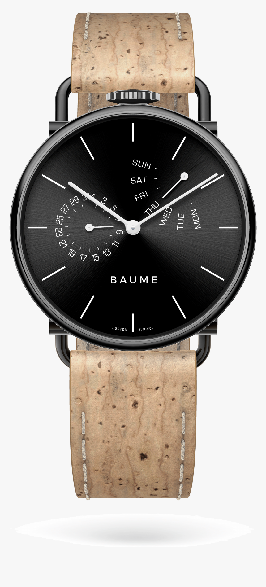 41mm Retrograde Unisex Custom Watch Miyota Black Case Baume 時計 Hd Png Download Transparent Png Image Pngitem