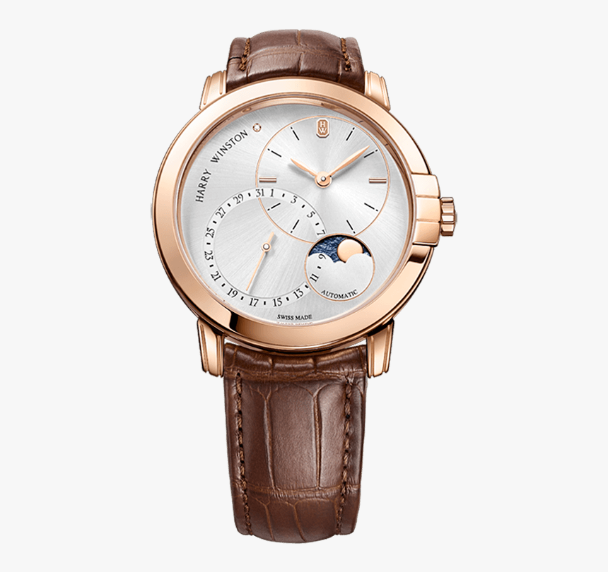 Harry Winston Midnight Date Moon Phase Automatic Watch - Swiss Watch Rose Gold Moonphase, HD Png Download