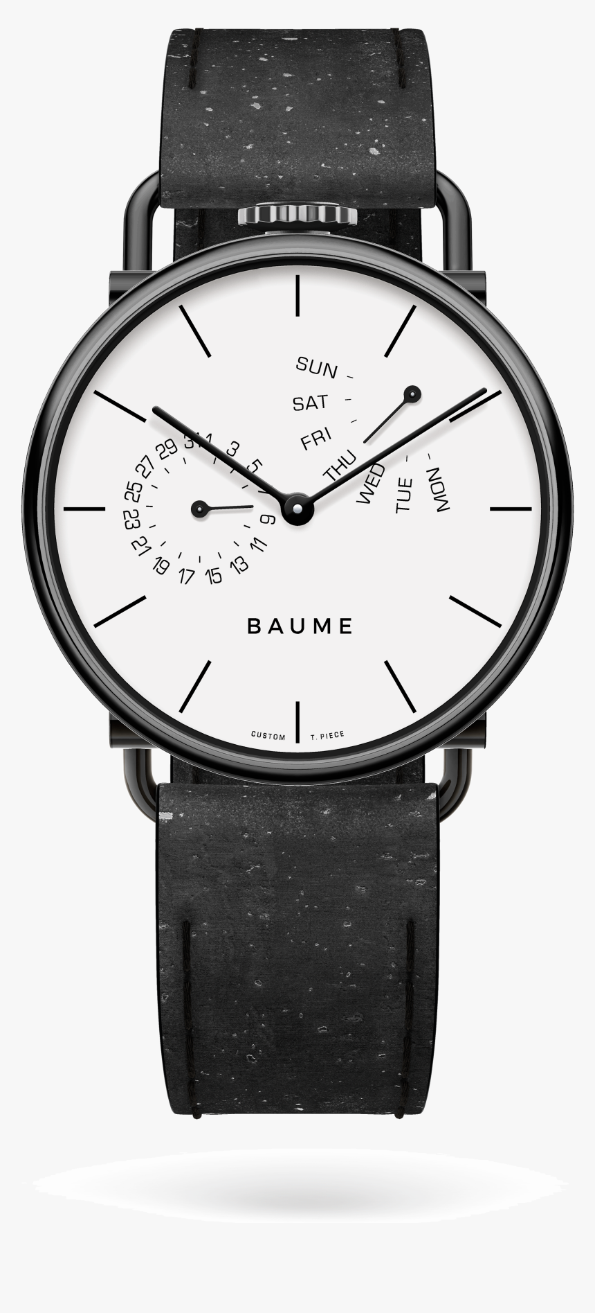 41mm Retrograde Unisex Custom Watch Miyota Black Case - Q And Q Watch Price, HD Png Download
