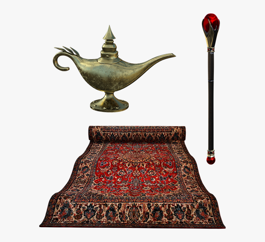 Flying Carpet, Lamp, Septure, Carpet, Rug, Golden, - Karpet Aladin Png, Transparent Png