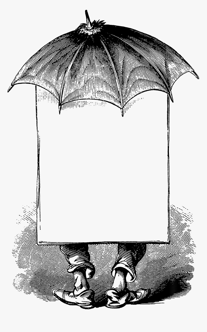0255 Victorian Man Umbrella Advertising Blank Banner - Victorian Man Umbrella, HD Png Download