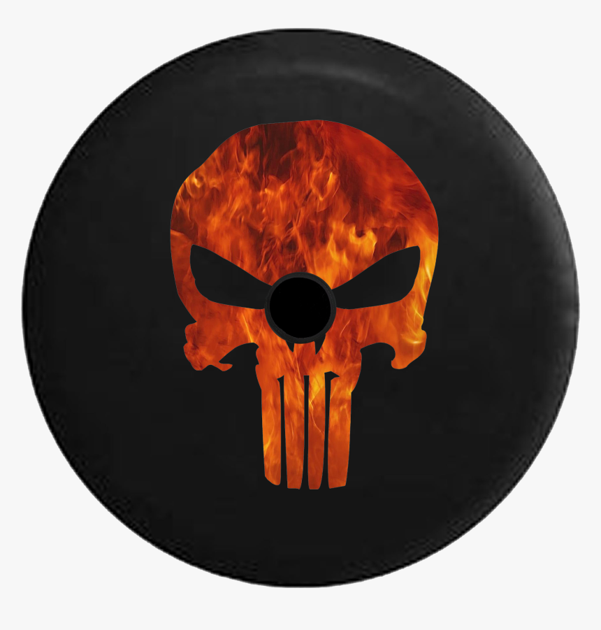 Punisher Skull With Flames, HD Png Download
