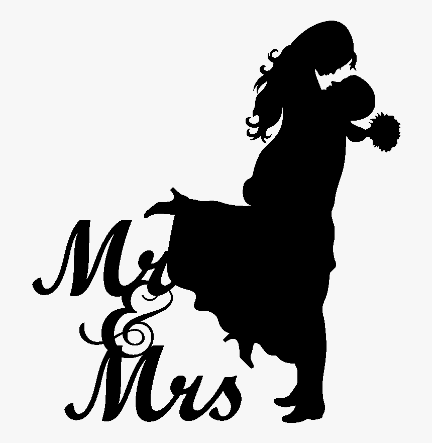 Shadow Clipart Wedding For - Wedding Silhouette Mr And Mrs, HD Png Download
