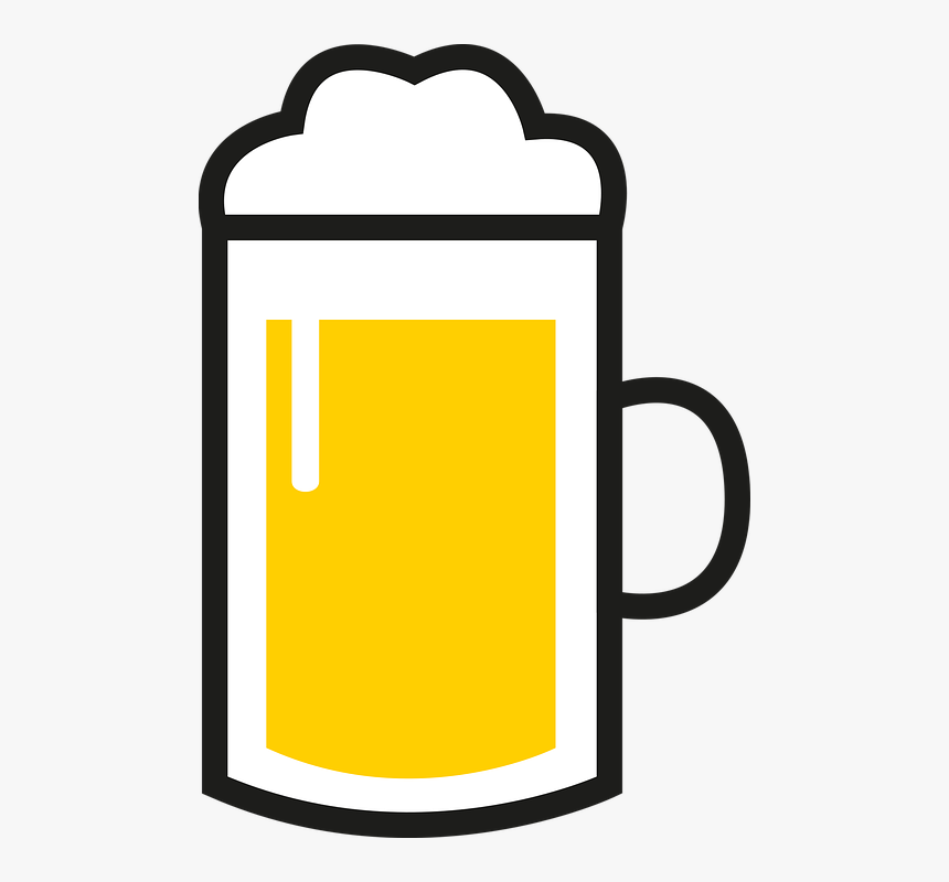 Beer, Comic, Drink, Cozy, Alcohol, Head, Yellow, White, HD Png Download