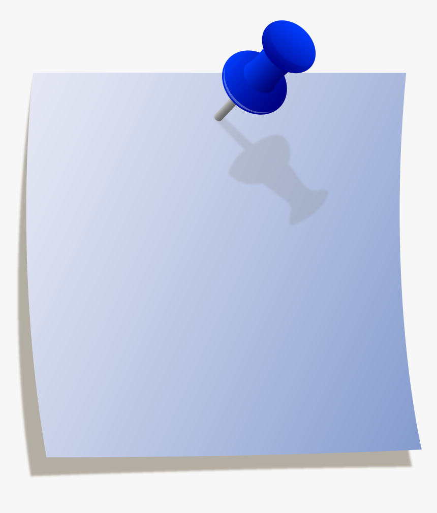Push Pin Paper Png - Blue Post It Note Clipart, Transparent Png