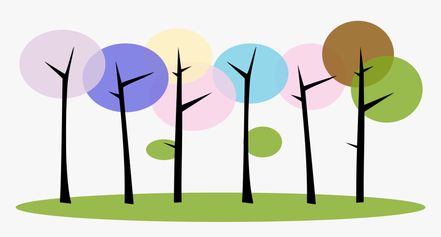 Transparent Forest Trees Clipart - Clipart Colorful Trees, HD Png Download
