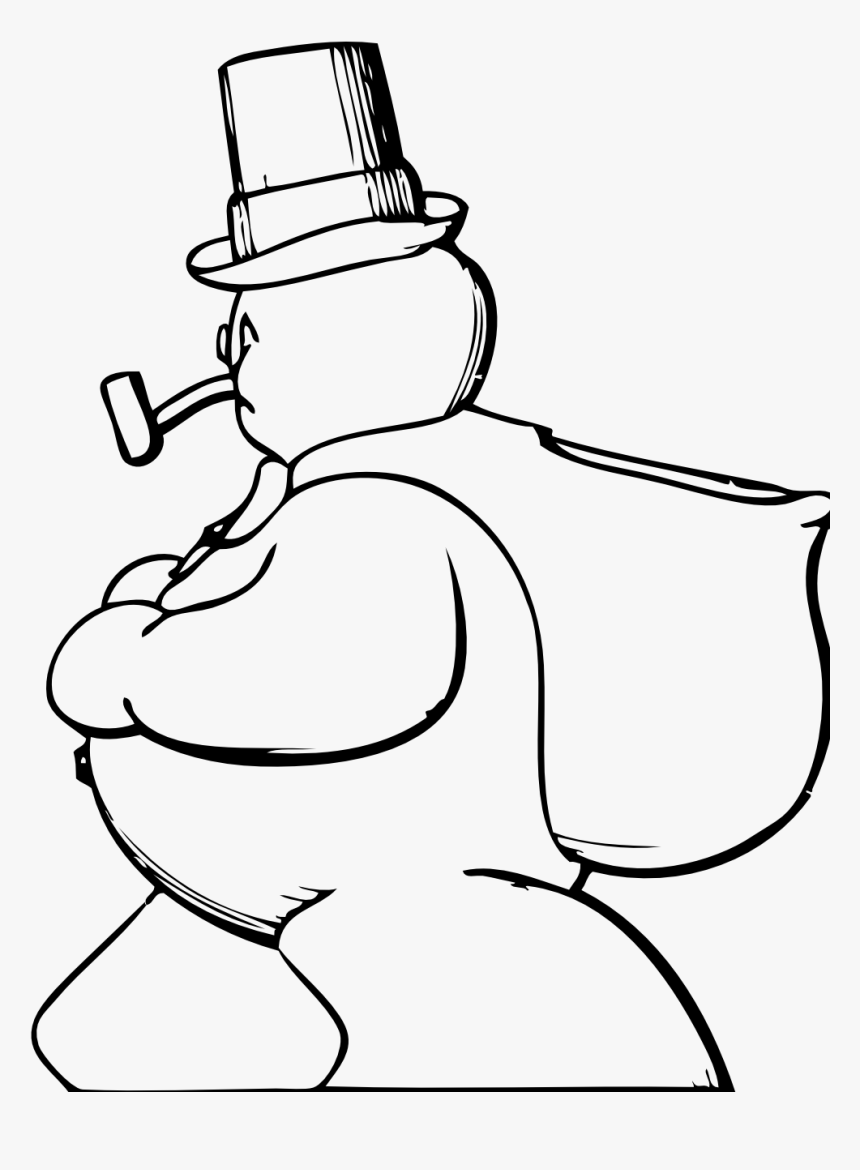 Snowman Side View Black White Line Art Tatoo Tattoo - Snowman Clip Art, HD Png Download