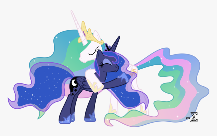 Princess Celestia And Princess Luna Hugging, HD Png Download