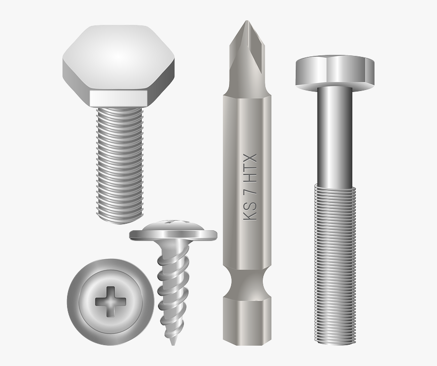 Screw, Bolt, Metallic, Screwdriver, Nut, Metal, Silver - Screwdriver Bolt, HD Png Download