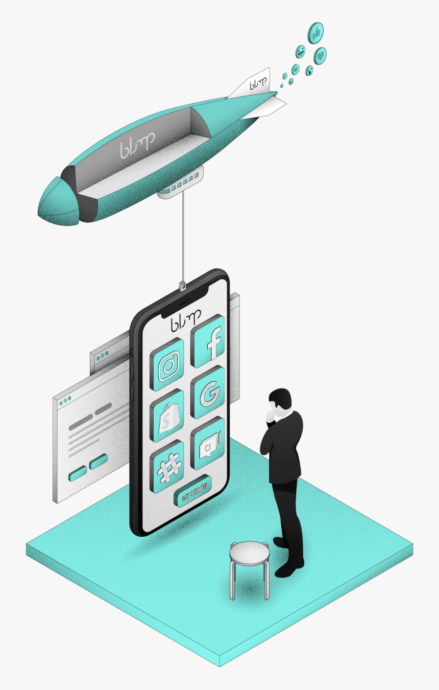 Blimp Digital Marketing Hero Image - Illustration, HD Png Download