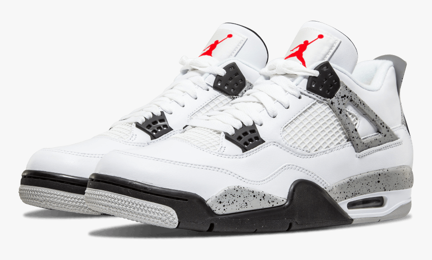 Air Jordan 4 White Cement Png Transparent, Png Download