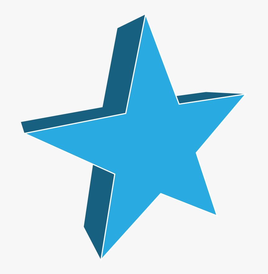 Blue,star,symmetry - 2 D Star, HD Png Download